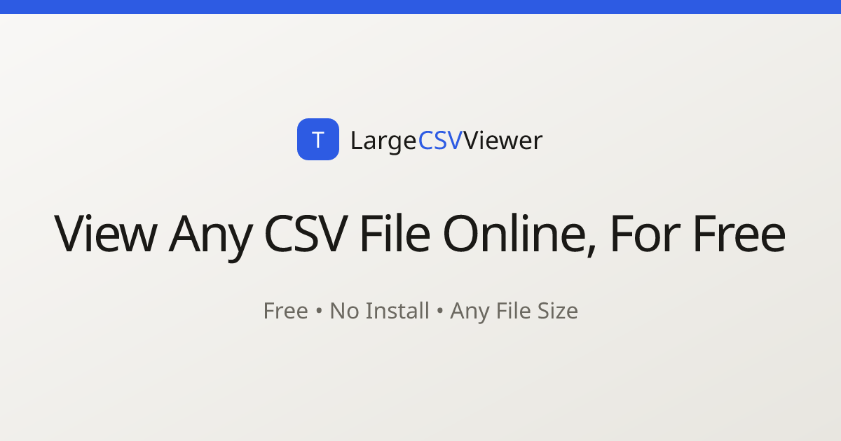 View CSV Online Free — No Upload Limit | Large CSV Viewer